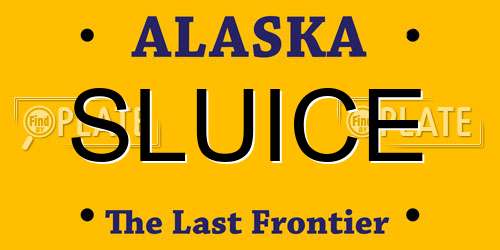 SLUICE Alaska License Plate