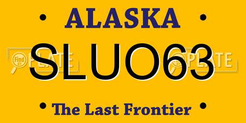 SLUO63 Alaska License Plate