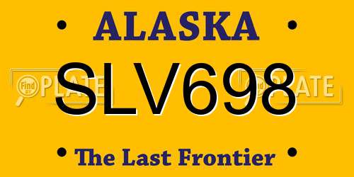 SLV698 Alaska License Plate