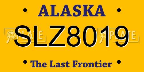 SLZ8019 Alaska License Plate