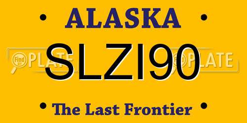 SLZI90 Alaska License Plate