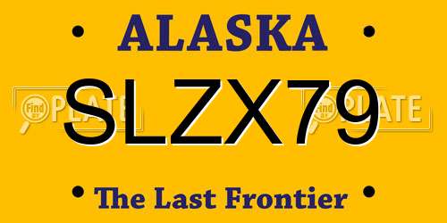 SLZX79 Alaska License Plate