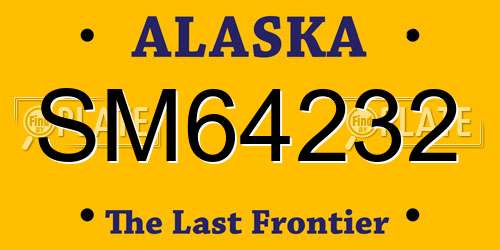 SM64232 Alaska License Plate