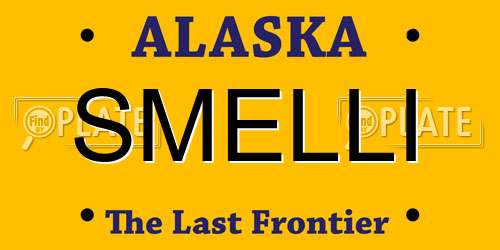 SMELLI Alaska License Plate