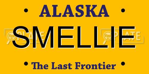 SMELLIE Alaska License Plate