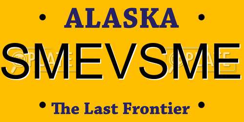 SMEVSME Alaska License Plate