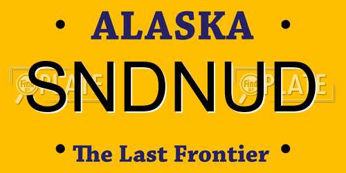 SNDNUD Alaska License Plate