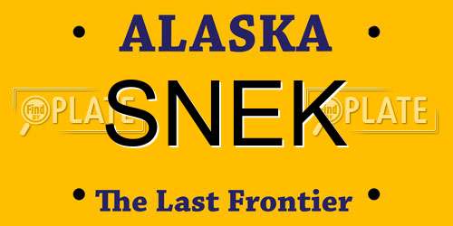 SNEK Alaska License Plate
