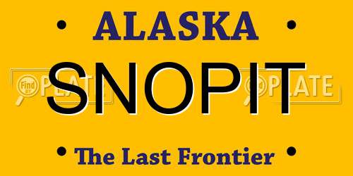 SNOPIT Alaska License Plate