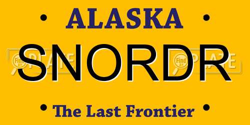 SNORDR Alaska License Plate