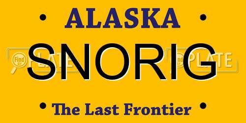 SNORIG Alaska License Plate