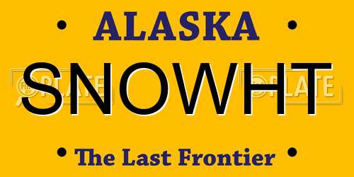 SNOWHT Alaska License Plate