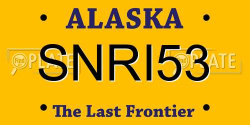 SNRI53 Alaska License Plate