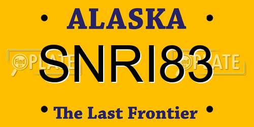 SNRI83 Alaska License Plate