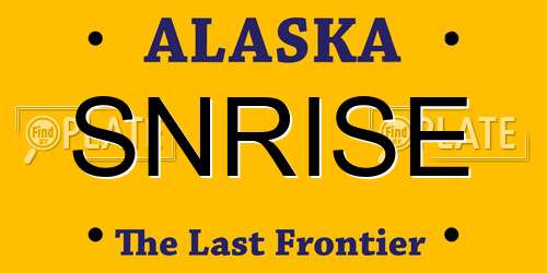 SNRISE Alaska License Plate