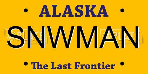 SNWMAN Alaska License Plate