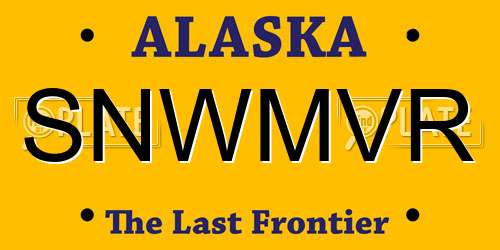 SNWMVR Alaska License Plate