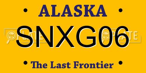 SNXG06 Alaska License Plate