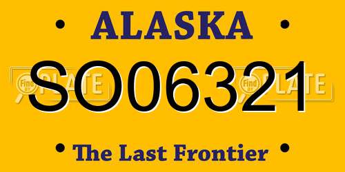 SO06321 Alaska License Plate