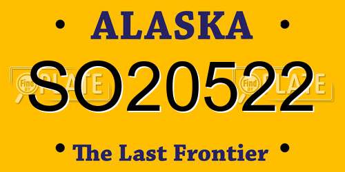 SO20522 Alaska License Plate