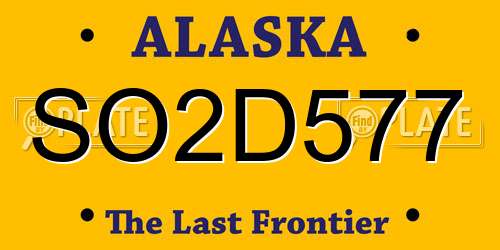 SO2D577 Alaska License Plate