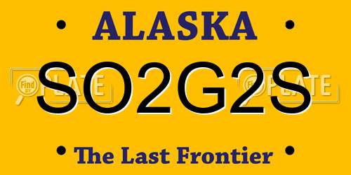 SO2G2S Alaska License Plate
