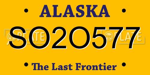 SO2O577 Alaska License Plate