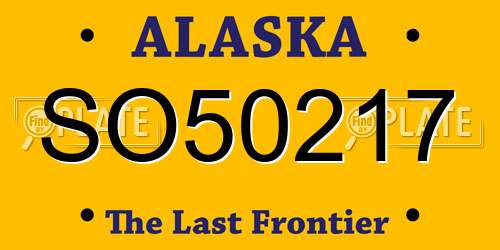 SO50217 Alaska License Plate