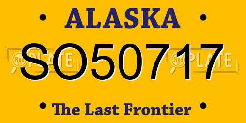 SO50717 Alaska License Plate