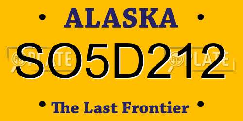SO5D212 Alaska License Plate