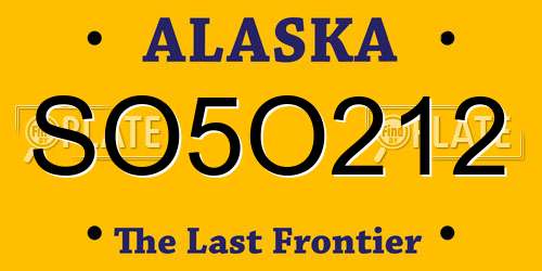 SO5O212 Alaska License Plate