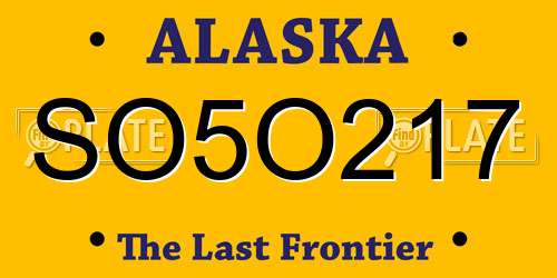SO5O217 Alaska License Plate