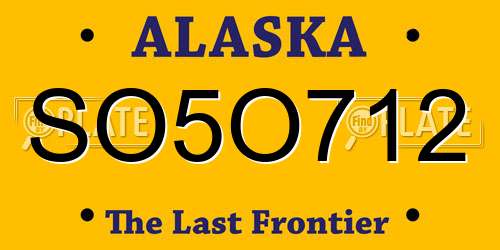 SO5O712 Alaska License Plate