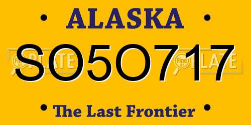 SO5O717 Alaska License Plate