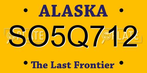 SO5Q712 Alaska License Plate