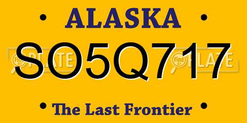 SO5Q717 Alaska License Plate