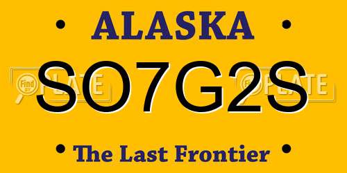 SO7G2S Alaska License Plate