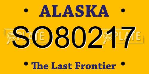 SO80217 Alaska License Plate