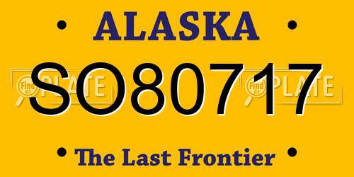 SO80717 Alaska License Plate