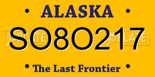 SO8O217 Alaska License Plate