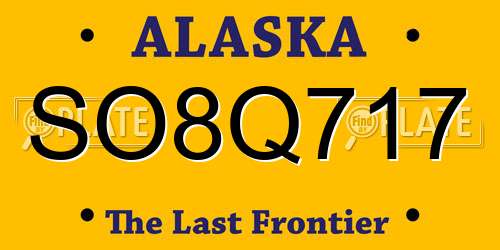 SO8Q717 Alaska License Plate