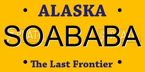 SOABABA Alaska License Plate