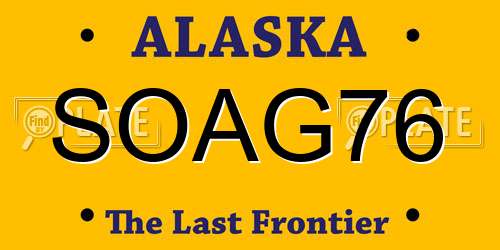 SOAG76 Alaska License Plate