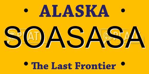 SOASASA Alaska License Plate