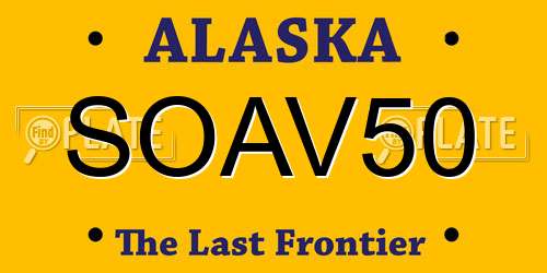 SOAV50 Alaska License Plate