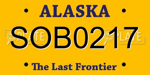 SOB0217 Alaska License Plate