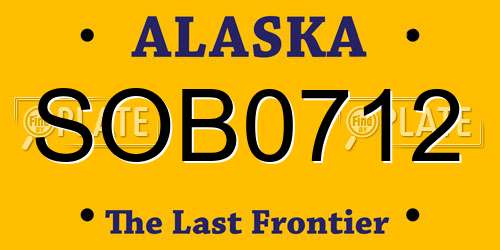 SOB0712 Alaska License Plate
