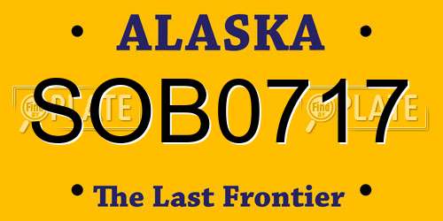 SOB0717 Alaska License Plate