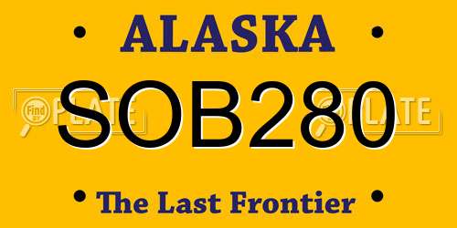 SOB280 Alaska License Plate