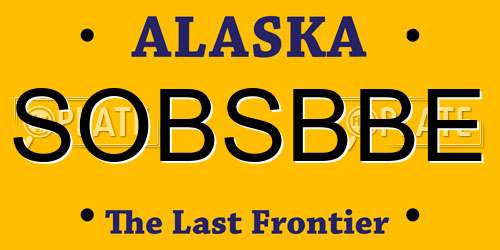 SOBSBBE Alaska License Plate